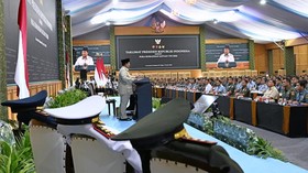Prabowo Beri Taklimat ke 1.500 Komandan Satuan TNI di Unhan