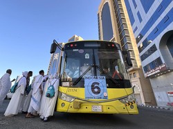 452 Bus Shalawat Siap 24 Jam Layani Jemaah Haji Indonesia
