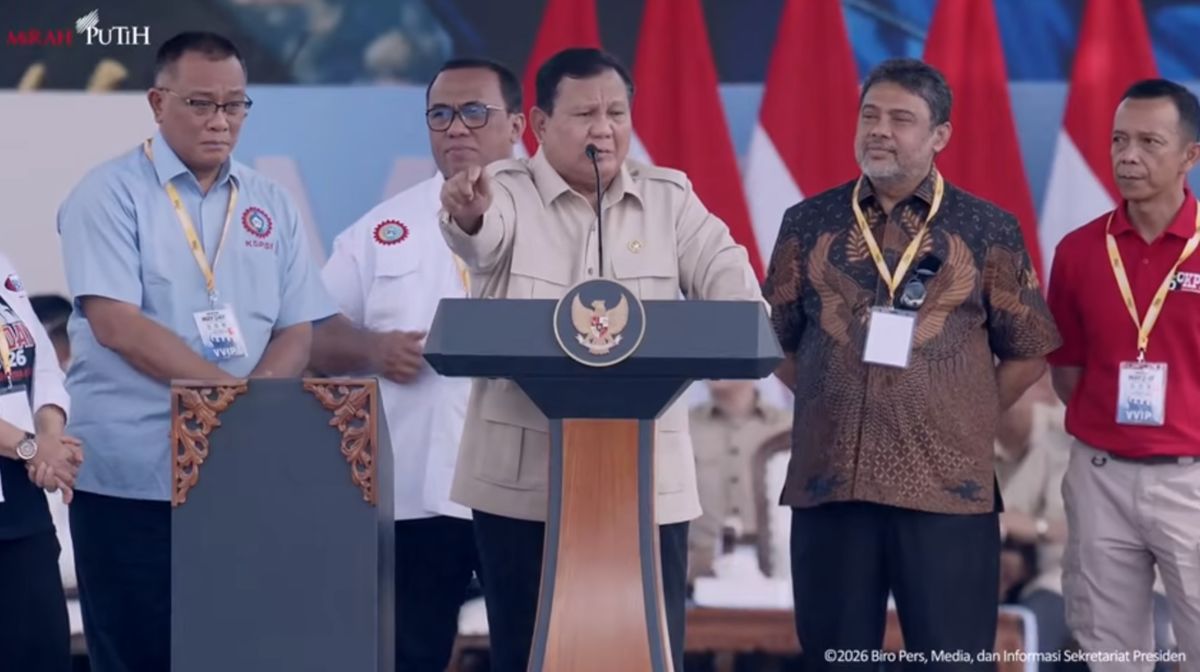 Prabowo Guyon Buruh Heboh Teddy Disebut: Gue Presidennya, Bukan Dia