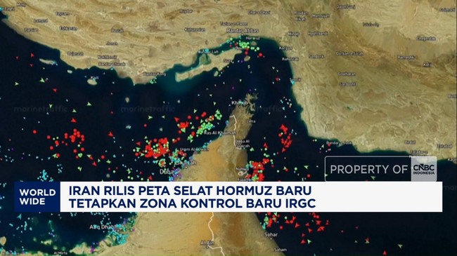Video: Iran Rilis Peta Selat Hormuz, Tetapkan Zona Kontrol Baru IRGC