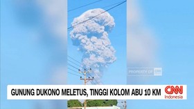 VIDEO: Gunung Dukono Meletus, Tinggi Kolom Abu 10 Km