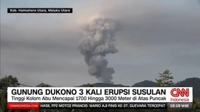 VIDEO: Gunung Dukono Kembali Erupsi Tiga Kali Dalam Sehari