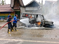 Mobil Modifikasi Tangki BBM Terbakar Dekat SPBU Toraja Utara, Sopir Kabur