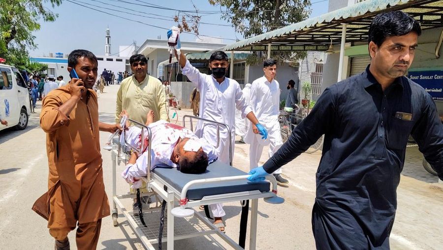 Ledakan besar mengguncang sebuah pasar di Provinsi Khyber Pakhtunkhwa, Pakistan barat laut, pada Selasa (12/5/2026), nan menewaskan sedikitnya sembilan orang serta melukai lebih dari 20 lainnya. (REUTERS/Ehsan Khattak)