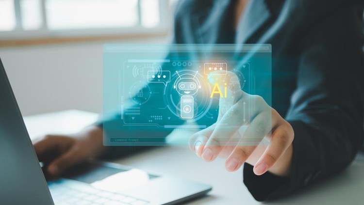 AI&comma; Artificial Intelligence&comma; technology smart robot AI&comma; artificial intelligence by enter command prompt for generates something&comma; Futuristic technology transformation&comma; Chatbot&comma; assistant&comma; secretary