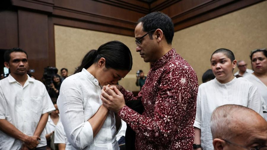 Mantan Menteri Pendidikan, Kebudayaan, Riset, dan Teknologi Nadiem Anwar Makarim dituntut balasan 18 tahun penjara saat sidang lanjutan di Pengadilan Tipikor, Jakarta, Rabu (13/5/2026). Jaksa menyakini Nadiem bersalah dalam kasus dugaan tindak pidana