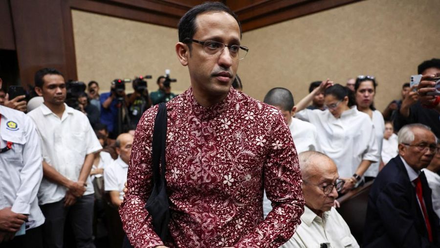 Mantan Menteri Pendidikan, Kebudayaan, Riset, dan Teknologi Nadiem Anwar Makarim dituntut balasan 18 tahun penjara saat sidang lanjutan di Pengadilan Tipikor, Jakarta, Rabu (13/5/2026). Jaksa menyakini Nadiem bersalah dalam kasus dugaan tindak pidana
