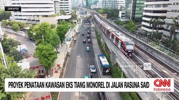 VIDEO: Proyek Penataan Kawasan Eks Tiang Monorel di Jalan Rasuna Said