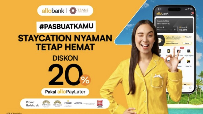 Jadwal staycation bisa dioptimalkan di bulan ini, dengan beberapa long weekend. Supaya lebih hemat, jangan lupa memanfaatkan promo spesial dari Allo PayLater.