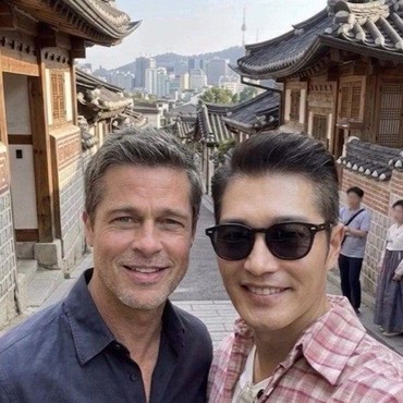 Selfie Bareng Brad Pitt Ternyata Hasil AI, Jeong Yoon Min Langsung Klarifikasi
