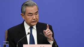 China's Foreign Minister Wang Yi, who is also a member of the Political Bureau of the Communist Party of China Central Committee, attends a press conference on the country's foreign policy and external relationsfor the fourth session of the 14th Nati
