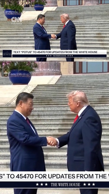 Momen Donald Trump dan Xi Jinping Berjabat Tangan