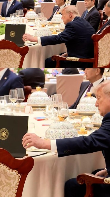 Viral Video Trump Menyontek Catatan Xi Jinping, Apa Benar?
