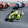 Team Pertamina Enduro VR46 Racing Team's Fabio Di Giannantonio leads during the 2026 Catalunya Moto GP Grand Prix at the Catalunya racetrack in Montmelo, near Barcelona, on May 17, 2026. (Photo by JOSE JORDAN / AFP)