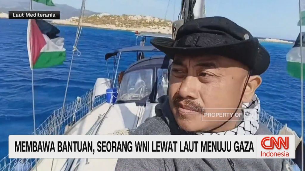 VIDEO: Membawa Bantuan, Seorang WNI Lewat Laut Menuju Gaza