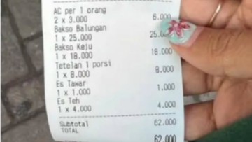 Viral Struk Bakso di Klaten Bebankan Biaya AC Rp3 Ribu per Orang