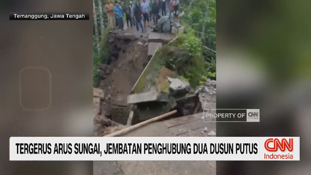 VIDEO: Tergerus Arus Sungai, Jembatan Penghubung Dua Dusun Putus