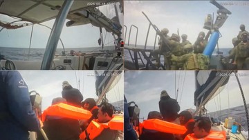 Detik-detik Tentara Israel Cegat Kapal Konvoi Global Sumud Flotilla
