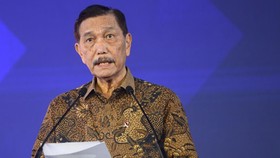 Ketua Dewan Ekonomi Nasional (DEN) Luhut Binsar Pandjaitan memaparkan tentang adopsi teknologi pemerintah Indonesia dalam ajang Asia Tech x Singapore 2026 di Singapura, Rabu (20/5/2026). Asia Tech x Singapore 2026 merupakan ajang teknologi Asia yang