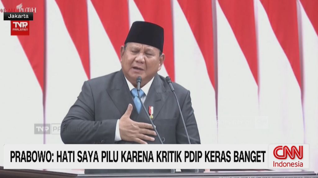 VIDEO: Prabowo: Hati Saya Pilu Karena Kritik PDIP Keras Banget