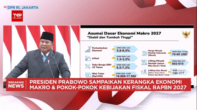 Video: Prabowo Paparkan KEM-PPKF RAPBN 2027, Ekonomi Ditarget 6,5%