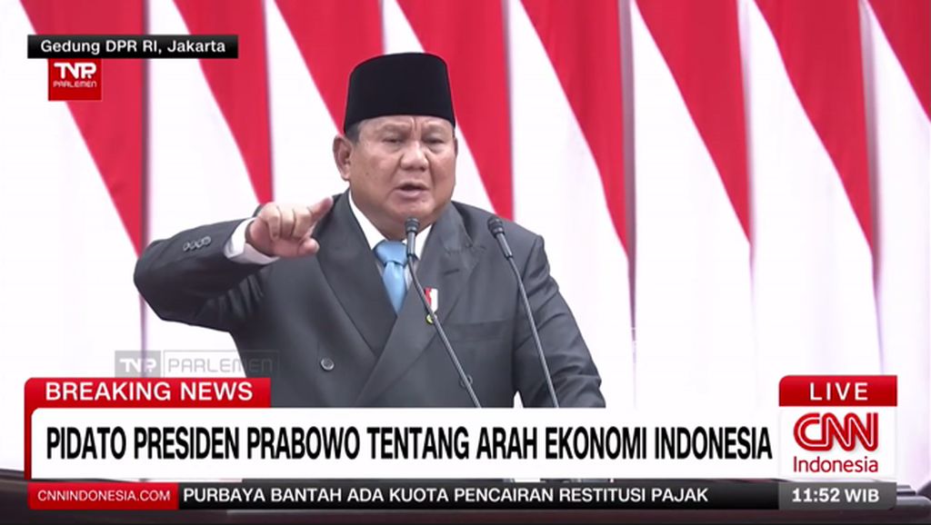 VIDEO: Pidato Full Presiden Prabowo tentang Kerangka Ekonomi