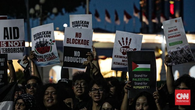 Aksi solidaritas bagi WNI dan jurnalis yang diculik Israel