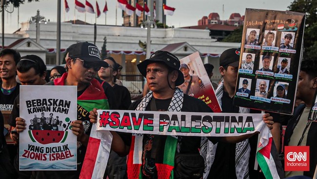 Aksi solidaritas bagi WNI dan jurnalis yang diculik Israel