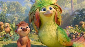 Sinopsis Swapped tentang makhluk hutan kecil dan burung yang musuh bebuyutan alami tiba-tiba bertukar tubuh. (Netflix/Skydance Animation)