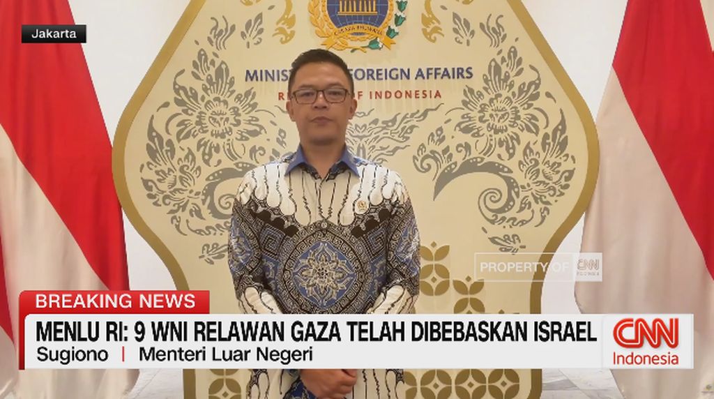 VIDEO: Menlu RI: 9 WNI Relawan Global Sumud Flotilla Telah Dibebaskan