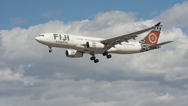 Ilustrasi pesawat Fiji Airways.