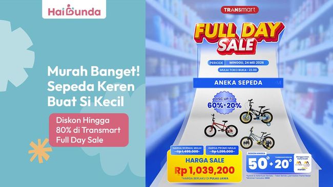 Murah Banget! Sepeda Keren Buat Si Kecil Diskon Hingga 80% Di Transmart Full Day Sale