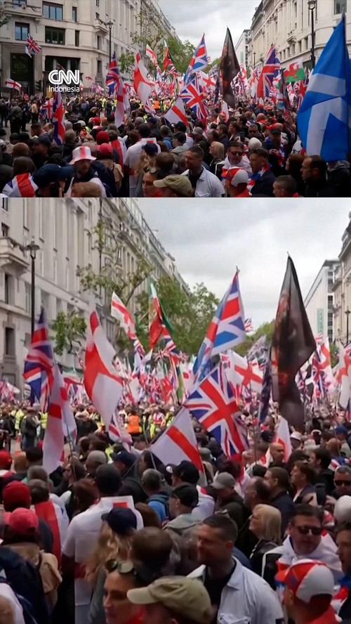 Penampakan Demo Besar ‘Unite the Kingdom’ di London