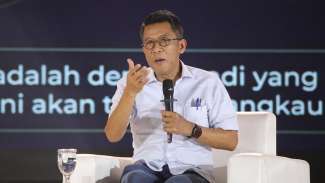 Ketua Komisi XI DPR RI, Mukhamad Misbakhun saat menyampaikan pemaparan dalam Jogja Financial Festival 2026 di Jogja Expo Center (JEC), Yogyakarta, DIY, Sabtu (23/5/2026). (CNBC Indonesia/Faisal Rahman)
