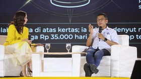 Ketua Komisi XI DPR RI, Mukhamad Misbakhun saat menyampaikan pemaparan dalam Jogja Financial Festival 2026 di Jogja Expo Center (JEC), Yogyakarta, DIY, Sabtu (23/5/2026). (CNBC Indonesia/Faisal Rahman)