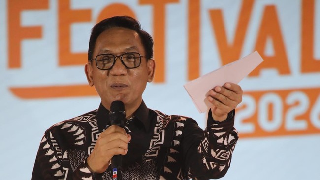 Walikota Yogyakarta, Hasto Wardoyo saat menyampaikan sambutan dalam Jogja Financial Festival 2026 di Jogja Expo Center (JEC), Yogyakarta, DIY, Sabtu (23/5/2026). (CNBC Indonesia/Faisal Rahman)