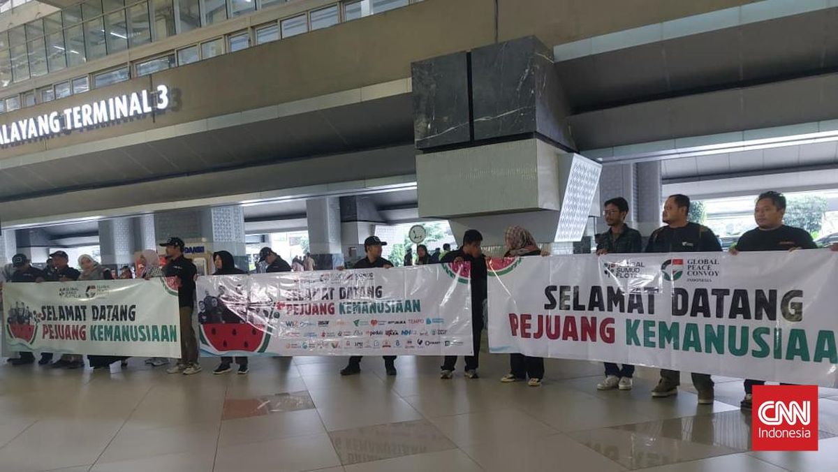 Pesawat Bawa 9 WNI Relawan GSF yang Diculik Israel Tiba di Soetta