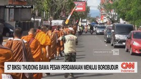 57 Biksu Thudong Bawa Pesan Perdamaian Menuju Borobudur