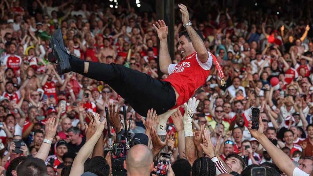 FOTO: Pesta Arsenal Juara Liga Inggris