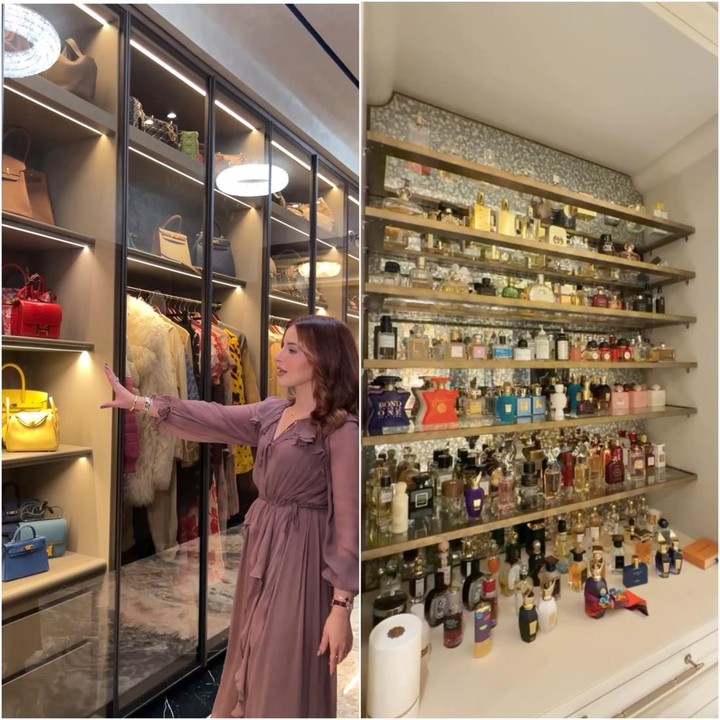 <p>Di kamar utama ini, Tasya banyak menempatkan <em>storage</em> untuk menaruh koleksi <em>fashion-nya.</em> "Jadi aku tuh <em>request,</em> semaksimal mungkin <em>storage</em>. Ada <em>storage</em> <em>jewerly</em>, jam tangan, kacamata, dan ada koleksi parfum aku," ujar Bunda dua anak ini. (Foto: Instagram @tasyafarasya)</p>