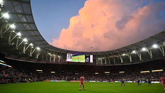 Clouds move in before the rain during the Major League Soccer (MLS) regular season football match between Inter Miami CF and Philadelphia Union at Nu Stadium in Miami, Florida, on May 24, 2026. (Photo by Chandan Khanna / AFP)