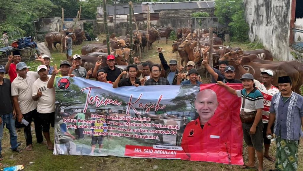 DPP PDIP Jatim Bagikan 485 Sapi Kurban untuk Masyarakat dan Pesantren
