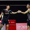 Fajar Alfian/Muhammad Shohibul Fikri saat tampil di Singapore Open 2026. (Arsip PBSI)