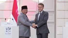 Presiden Prabowo Subianto dan Presiden Prancis Emmanuel Macron.