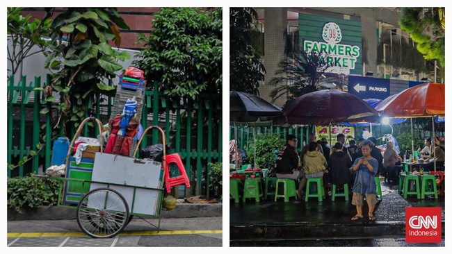Para pengunjung mulai memadati Blok M yang salah satu sentra kuliner yang tengah digandrungi di Jakarta Selatan. (CNN Indonesia/Febria Adha L)