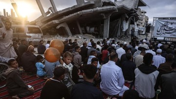 FOTO: Suasana Iduladha di Gaza Dibalut Duka dan Keterbatasan