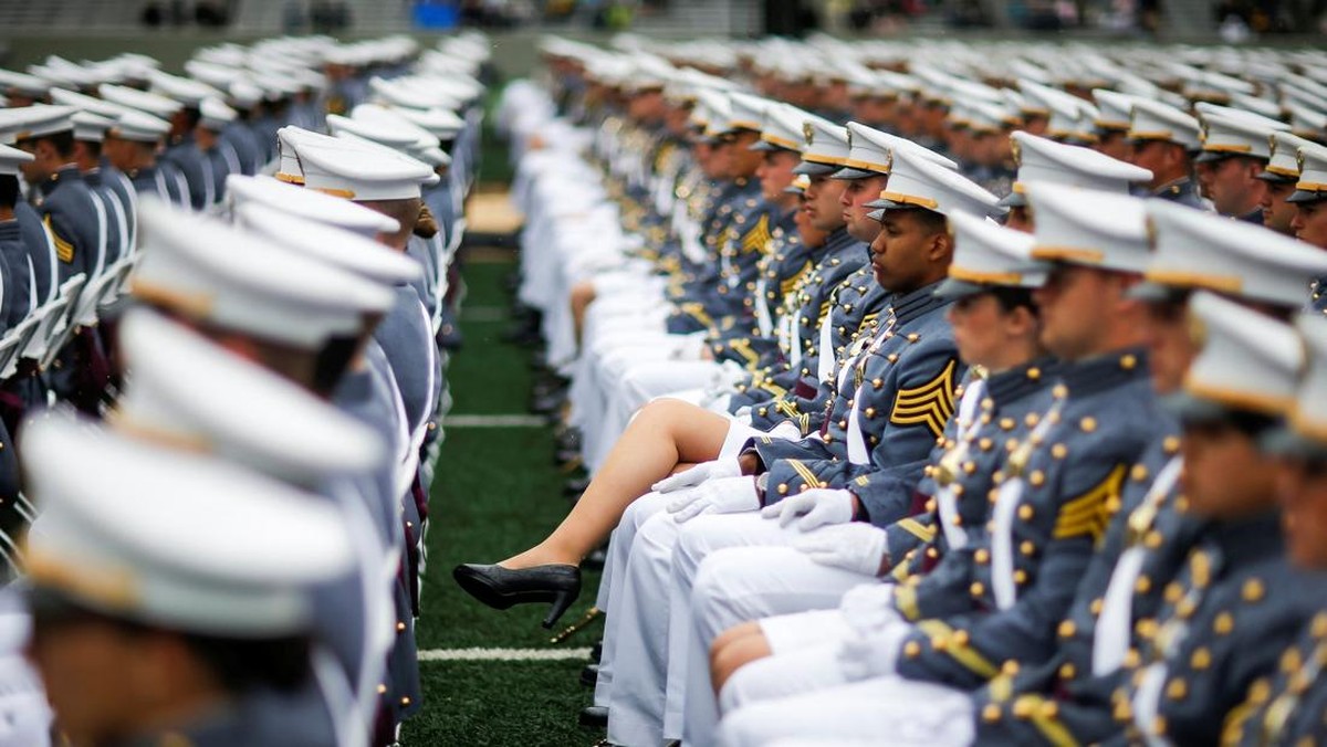 Cadets attend the commencement ceremony for the U.S. Military Academy (USMA) at West Point, New York, U.S., May 23, 2026. REUTERS/Eduardo Munoz