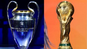 Dua trofi lambang supremasi sepak bola dunia yang hanya bisa direbut segelintir pemain sepak bola. (REUTERS/Massimo Pinca dan Charly Triballeau/AFP)