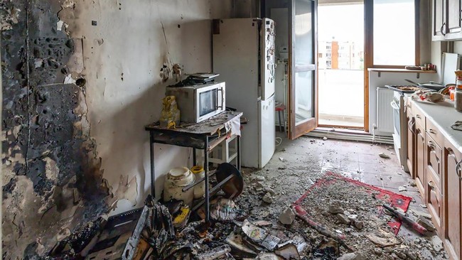 This handout picture released and taken on May 29, 2026 by Romanian Presidential Administration shows the apartment block that was struck by a drone wounding two people in Galati. A drone that smashed into a Romanian apartment building set off furiou
