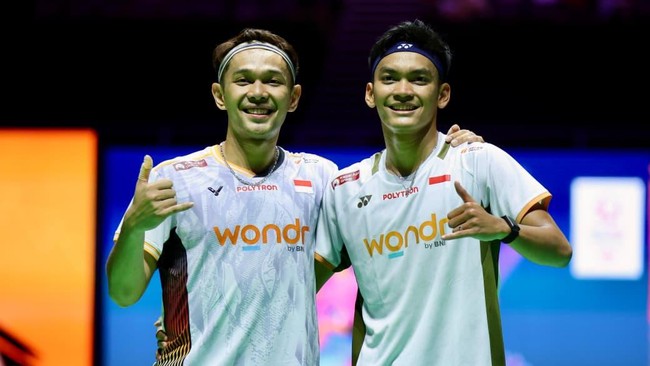 Fajar Alfian/Muhammad Shohibul Fikri berhasil lolos ke final Singapore Open 2026. (Arsip PBSI)